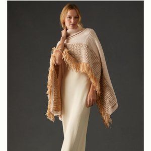 By Anthropologie Cropped Poncho Sweater